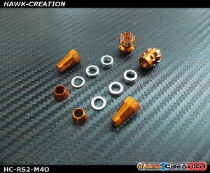 Hawk Creation Anti-Slip Stick Rocker End For JR XG8,11,14 (M4, Orange)